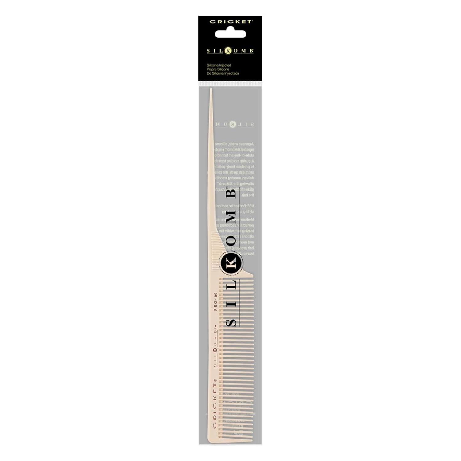 Cricket Silkomb Pro 60 Fine Toothed Rattail Comb
