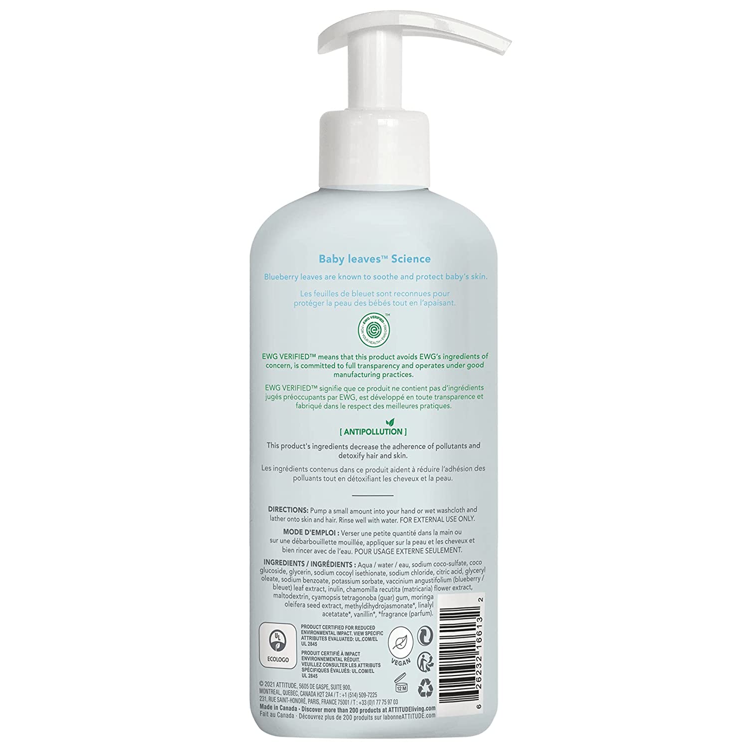 Attitude Baby 2-in-1 Shampoo And Body Wash For Baby 16 Fl. Oz.