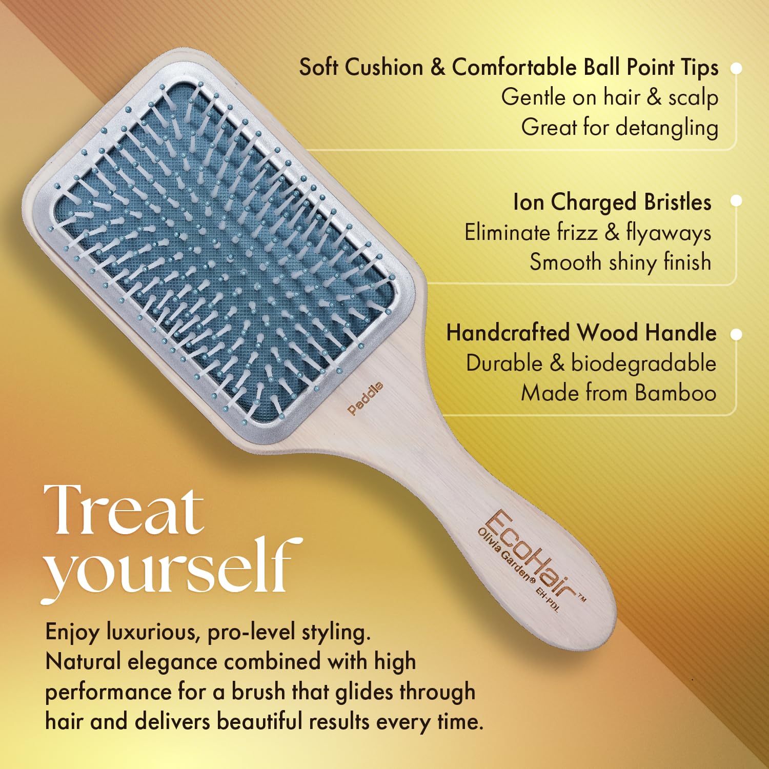 Olivia Garden EcoHair Eco-Friendly Bamboo Paddle Brush