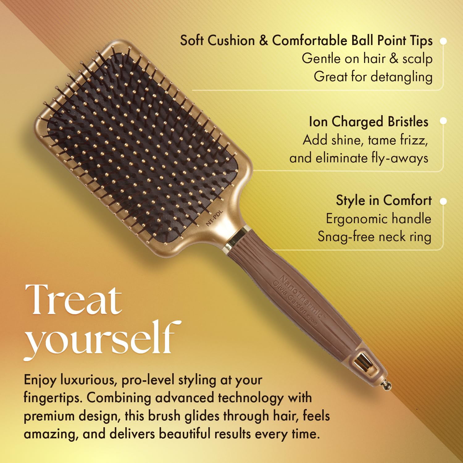 Olivia Garden NanoThermic Ceramic + Ion Large Paddle Brush