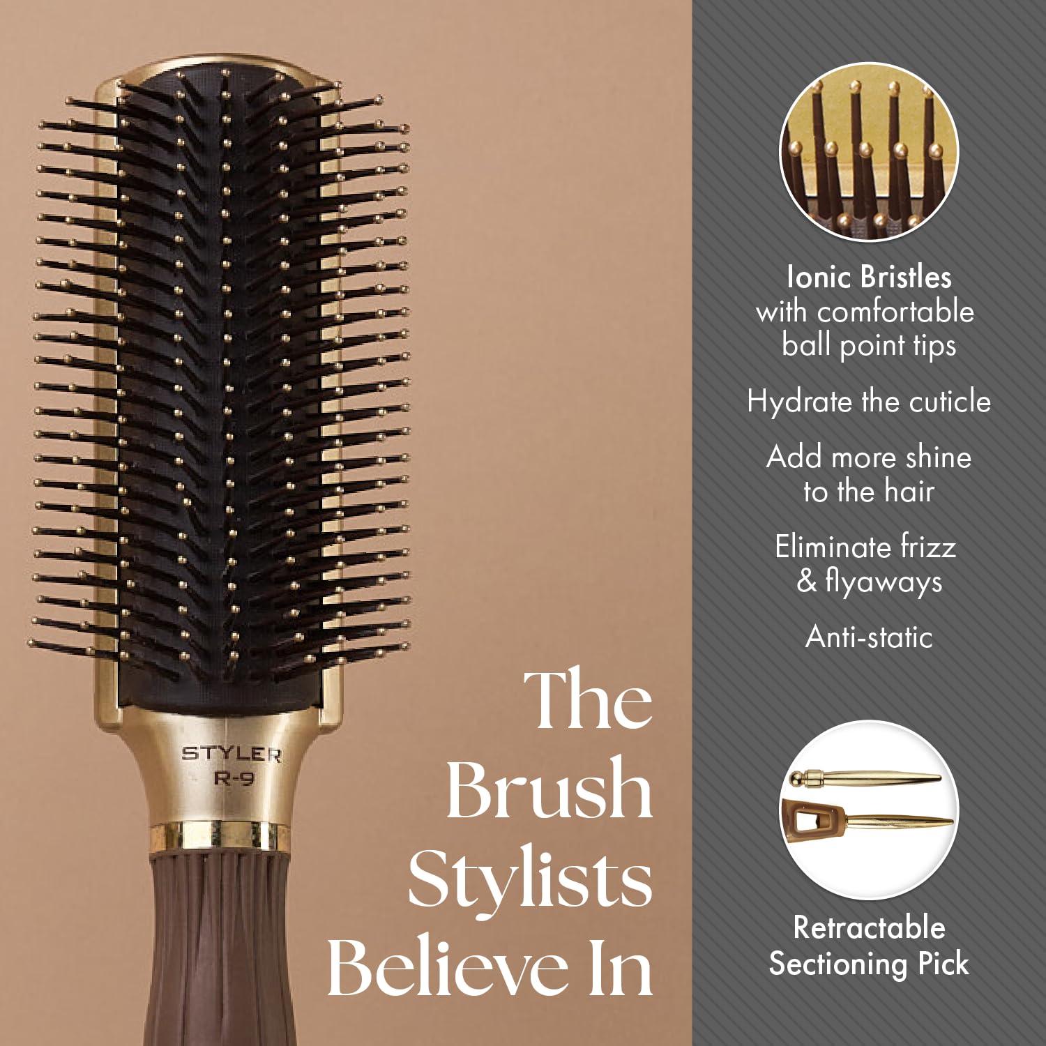 Olivia Garden NanoThermic Ceramic+Ion 9 Row Styling Brush