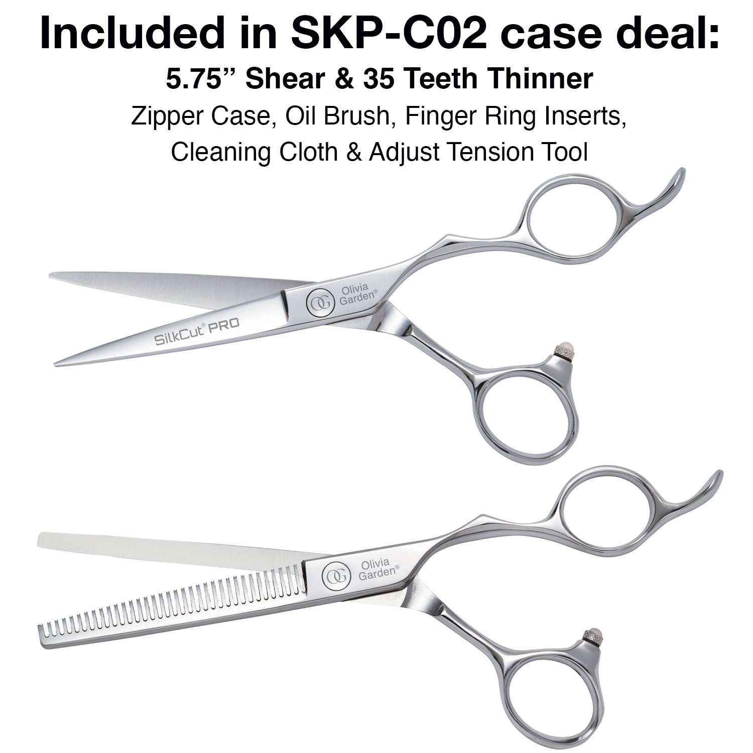 Olivia Garden SilkCut Pro Barber Shear & Thinner Set