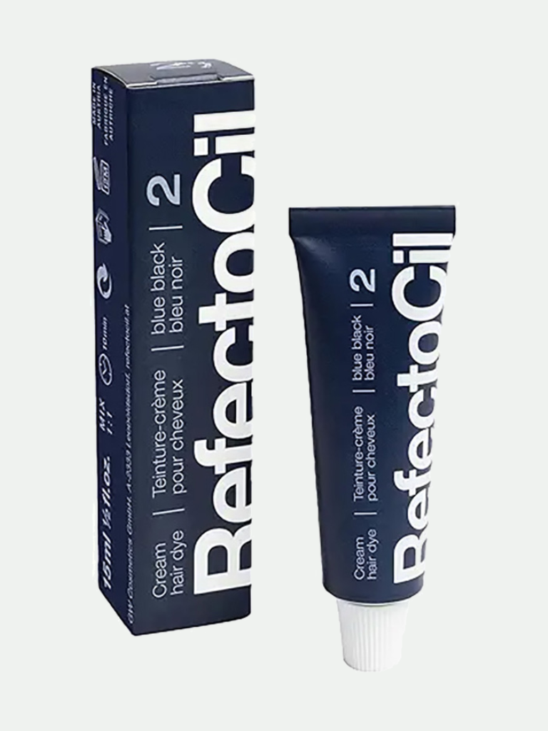 RefectoCil Professional Brow & Lash Tint Blue Black #2, 0.5 Oz