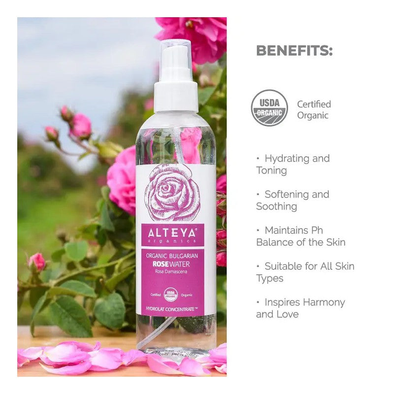 Alteya Organics Rose Water Facial Toner, 8.5 Fl Oz