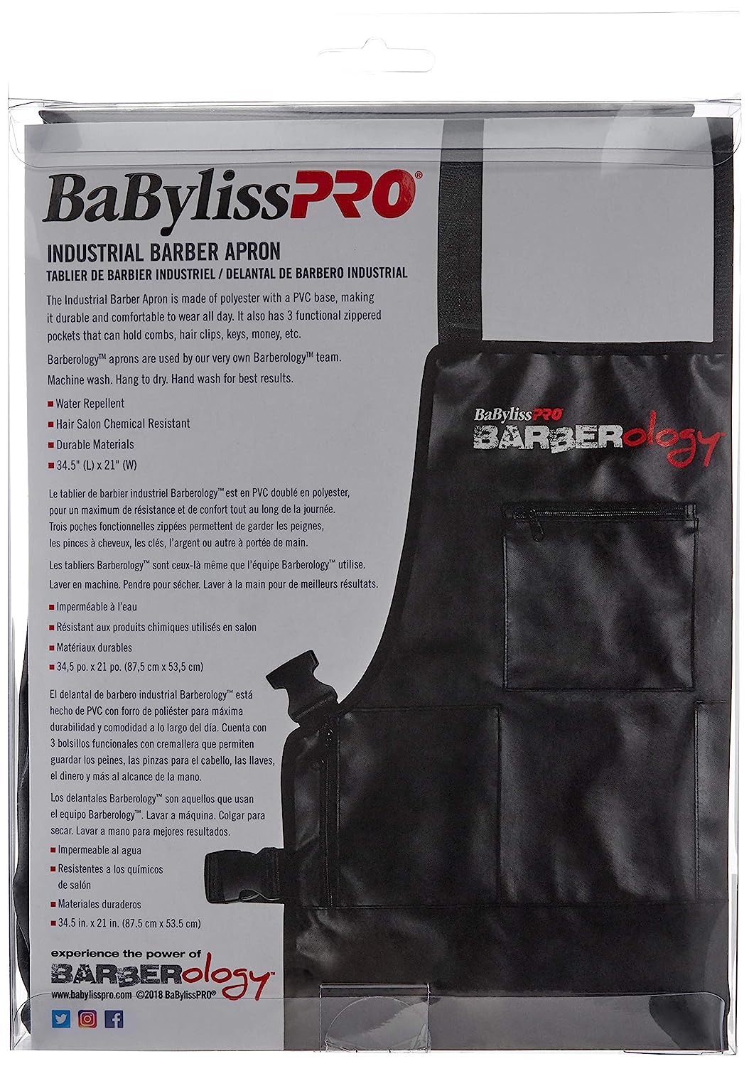 BabylissPro Barberology Industrial Apron Black