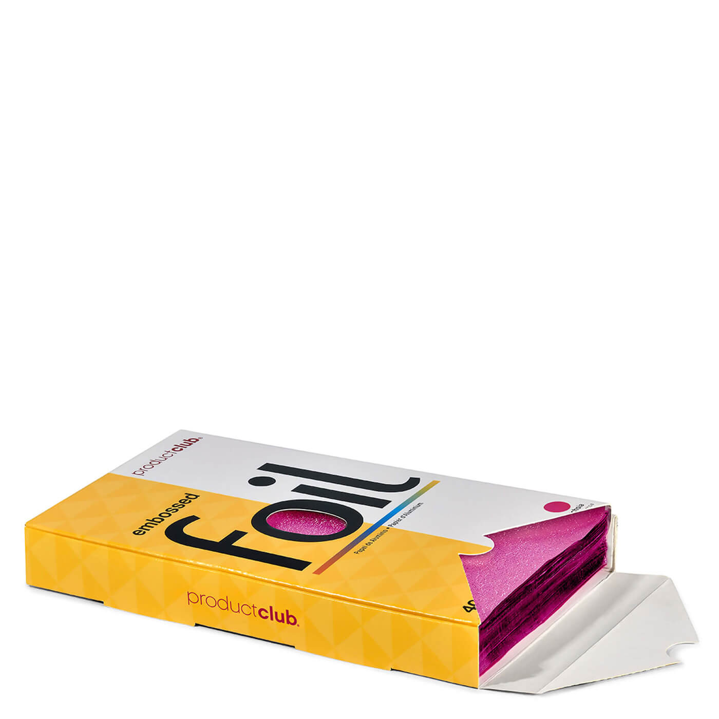 Product Club Embossed Foil 400 sheet 5X8, Fuchsia Side