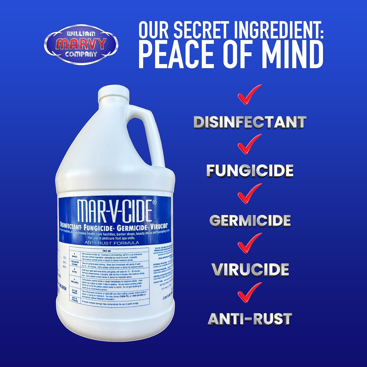 Mar-V-Cide Disinfectant, Fungicide, 128 Fl Oz