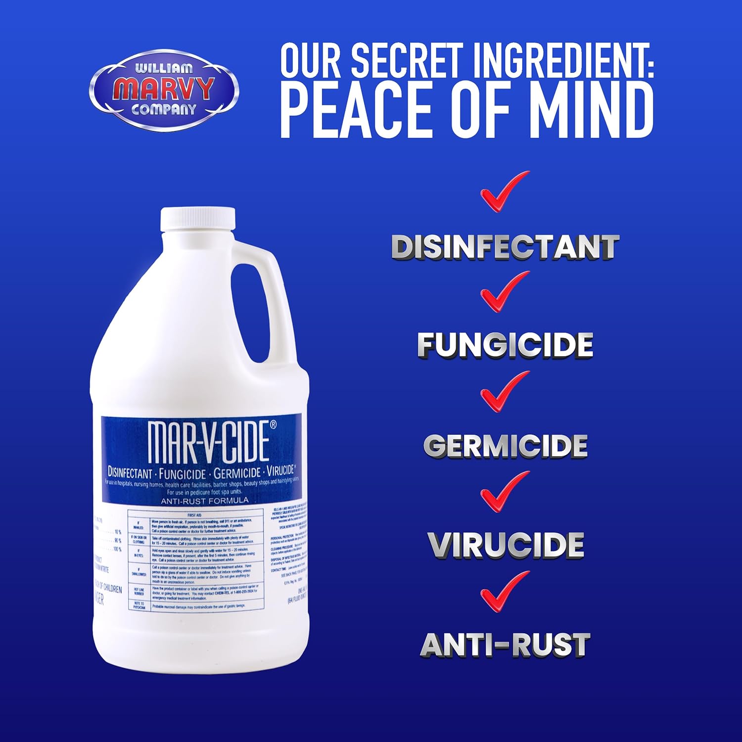 Mar-V-Cide Disinfectant, Fungicide, 64 Fl Oz