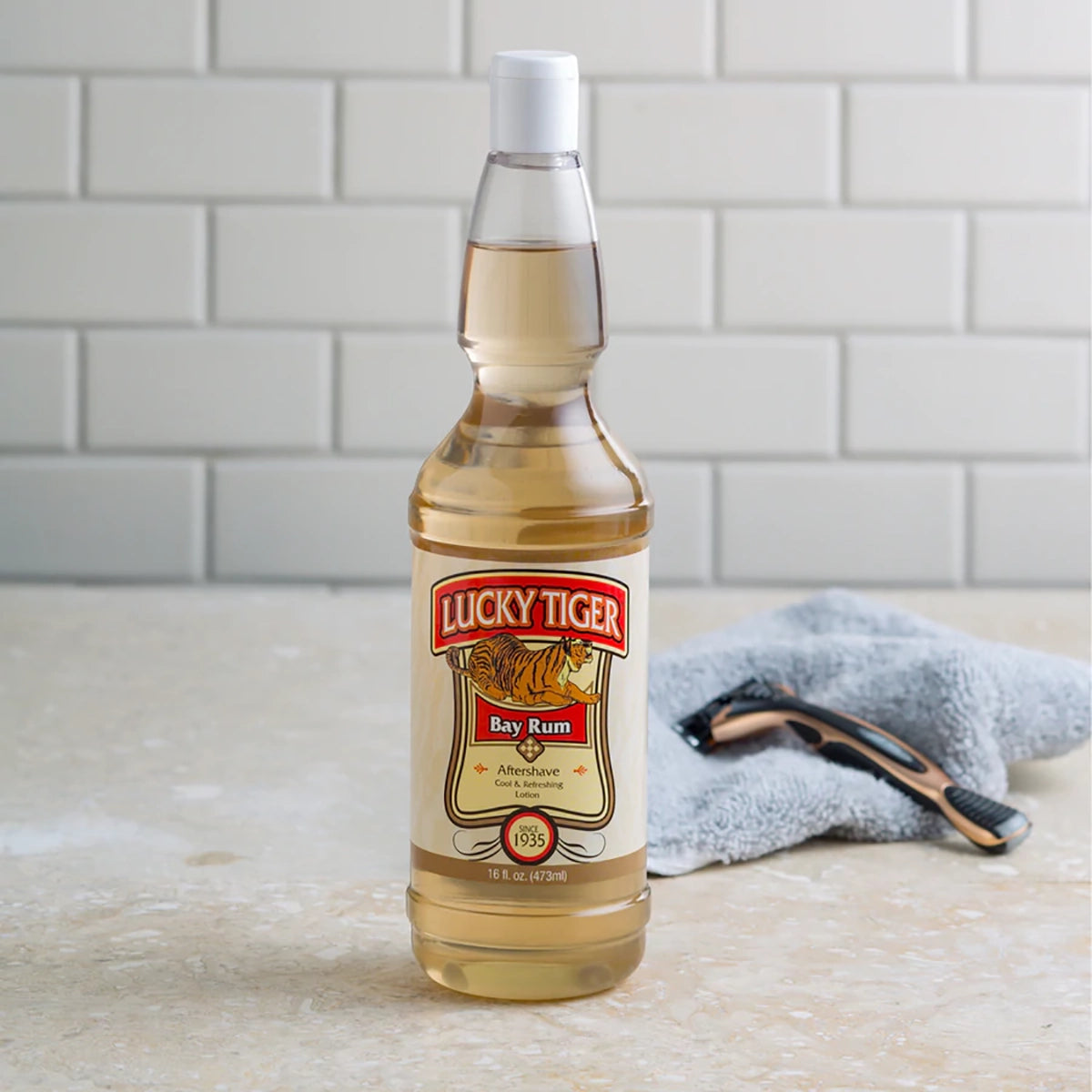 Lucky Tiger Bay Rum Aftershave 16 oz. - Vidux Beauty